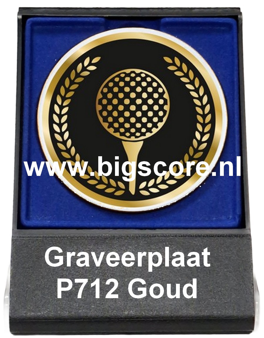Golf Acryl in medailledoosje Blauw-Zwart G/Z/B